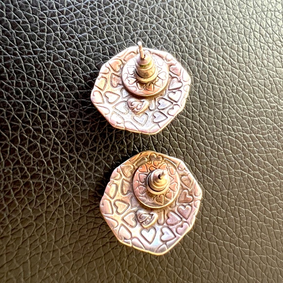 BRIGHTON Sonoran Knot Button Style Pierced Earrings Silver Plated - Picture 4 of 10